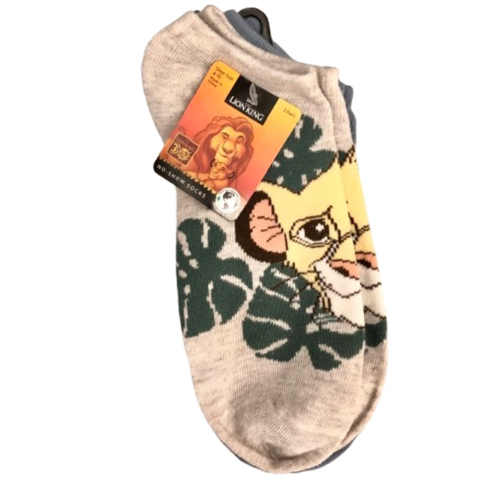 🔥$8🔥NEW DISNEY Lion King No Show Socks Simba 3 Pack Shoe Size 4-10 Green Women's